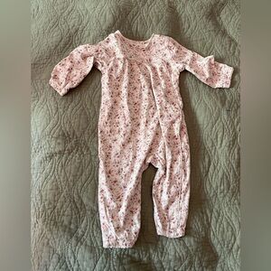 Floral Pink Kids One Piece 4-6 M organic cotton